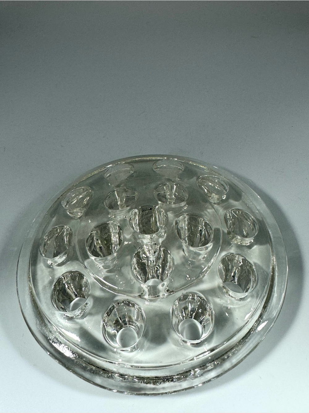 Vintage Clear Glass Flower Frog
